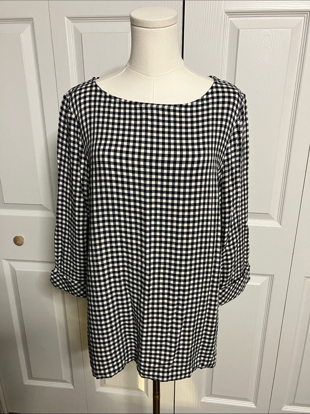 J. Jill Black and White Gingham Tunic